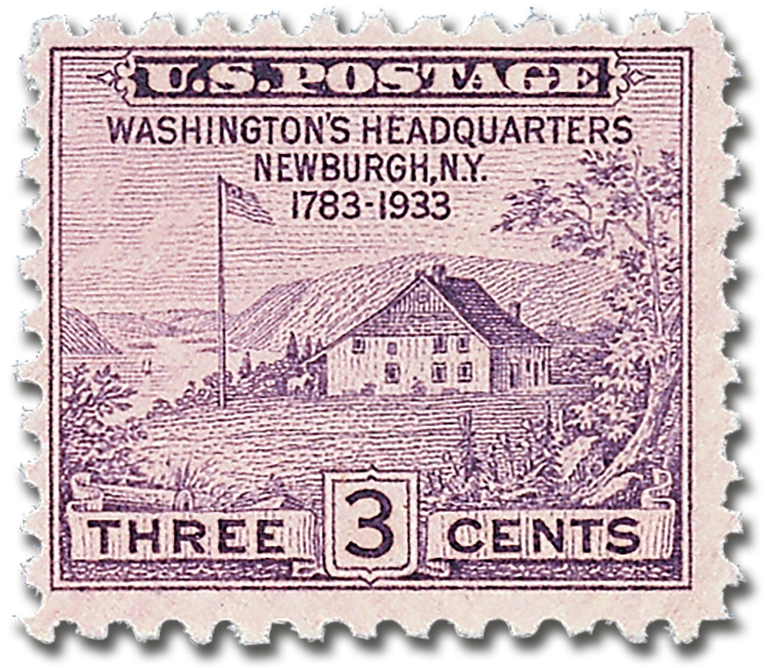 #752
1933 3c Washington's Headquarters, Violet