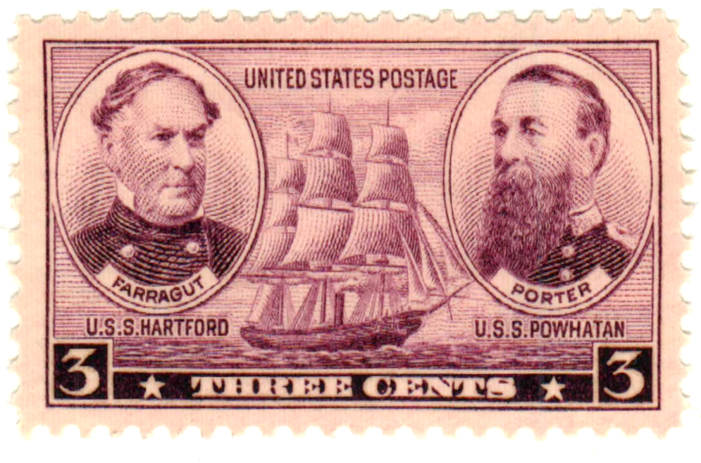 #792
1937 3c Admirals David G. Farragut & David D. Porter, Purple
