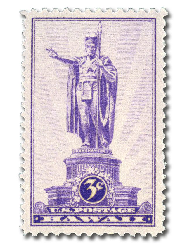 #799 - 1937 3c Statue of Kamehameha I, Hawaii, Voilet