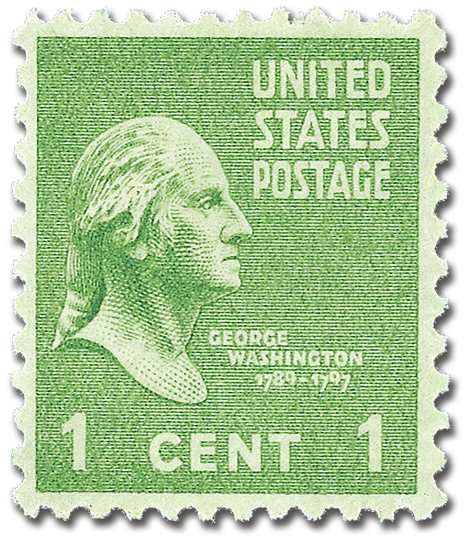 #804
1938 1c Washington, Green, Perf. 11x10.5