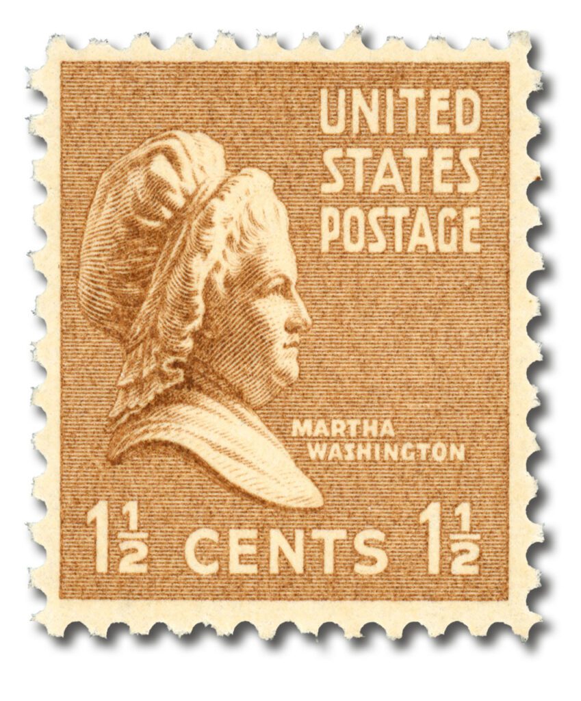 #805 - 1938 1 1/2c Martha Washington, brown