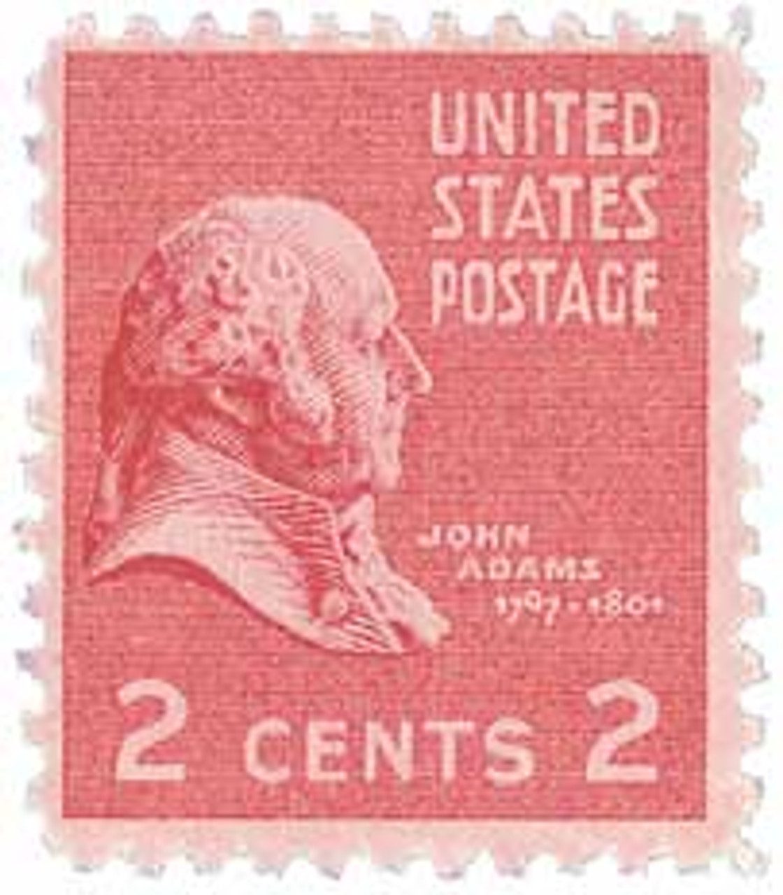 # 806 - 1938 2c John Adams, rose carmine