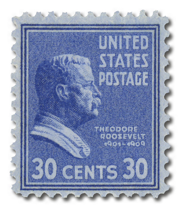 #830
1938 30c Theodore Roosevelt, Deep Ultramarine