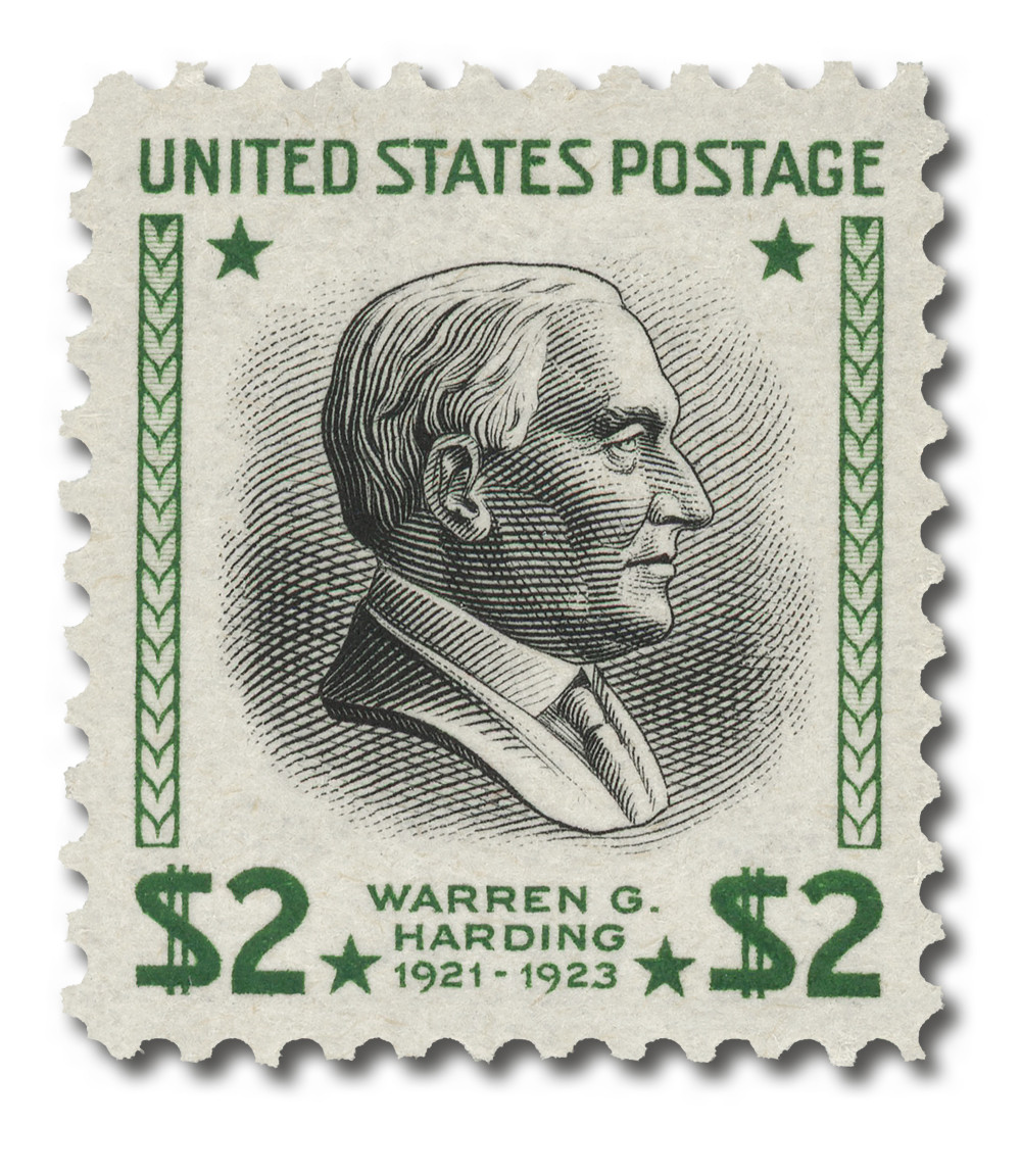 #833
1938 $2 Warren G. Harding, Yellow Green & Black