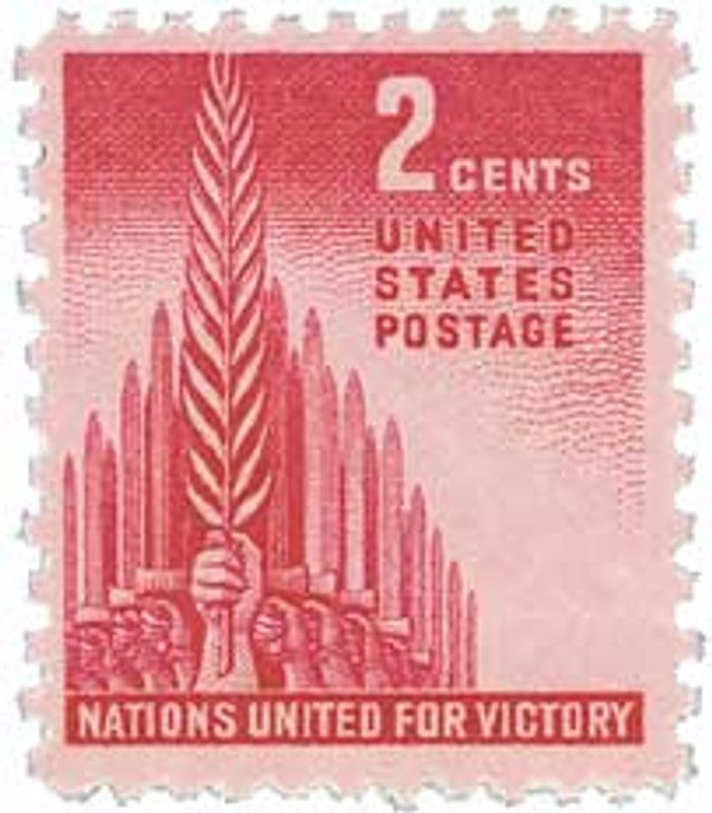 #907 - 1943 2c Nations United for Victory