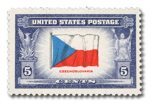 #910 - 1943 Overrun Countries: 5c Flag of Czechoslovakia