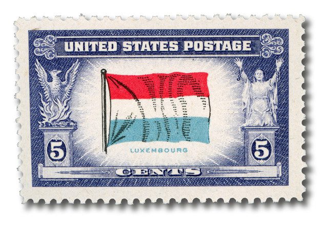 #912 - 1943 Overrun Countries: 5c Flag of Luxembourg