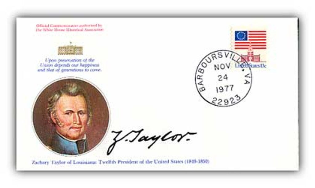 # 96135 - 1977 Zachary Taylor Commemorative Cover