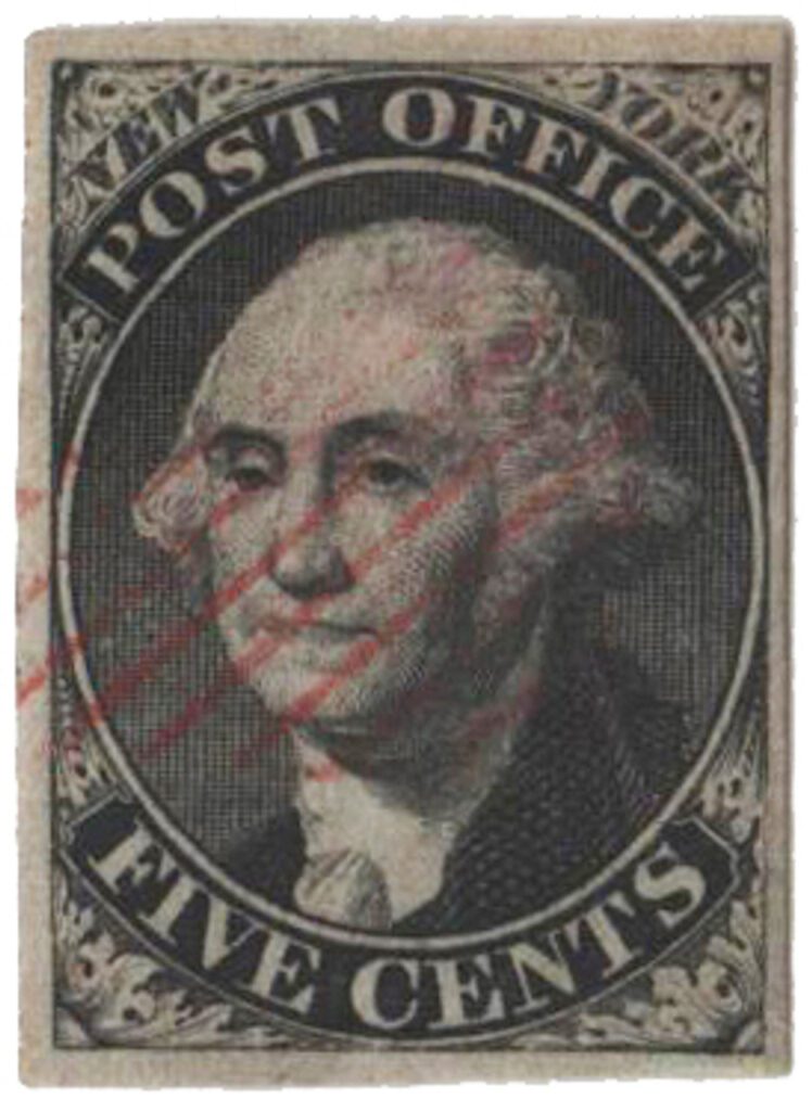 #9X3 - 1847 5c Black, Signed ACM Connected