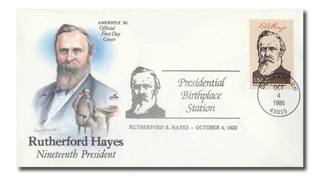 #AC512
1986 Special Event Cover Commemorating Rutherford Hayes' Birthday (#2218a)