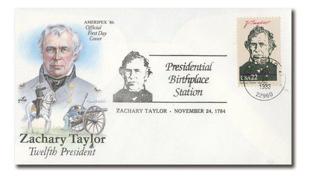 #AC541
1986 Special Event Cover Commemorating Zachary Taylor's Birthday (#2217c)
