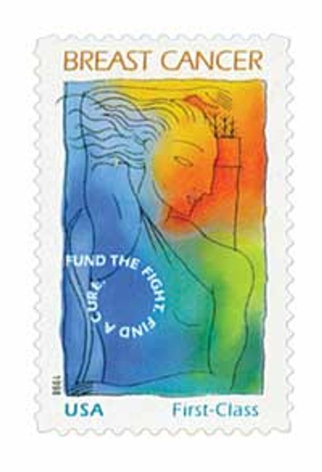 #B1 - 1998 Non-Denominated, 32c & 8c Surtax Semipostal, Breast Cancer Awareness