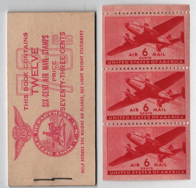 #BKC3 - 1943 6c Transport Plane, bklt pane (3)