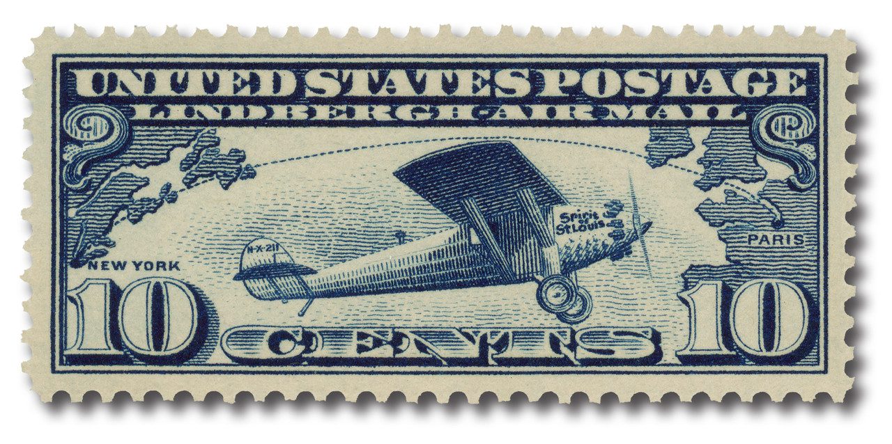 #C10
1927 10c Lindbergh's "Spirit of St. Louis," Dark Blue