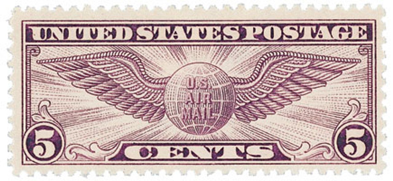 1930 5c Winged Globe Flat Plate Perf 11