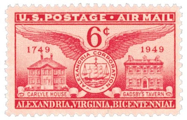 #C40 - 1949 6c Airmail Alexandria, VA