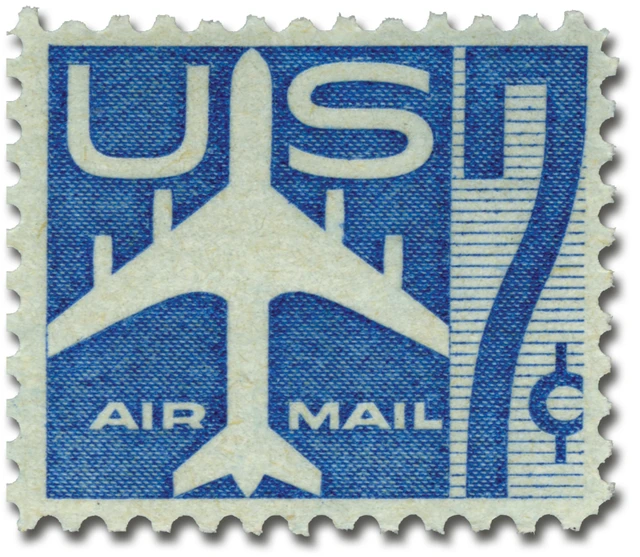 #C51
1958 7c Jet Airliner, Blue, Perf. 10.5x11