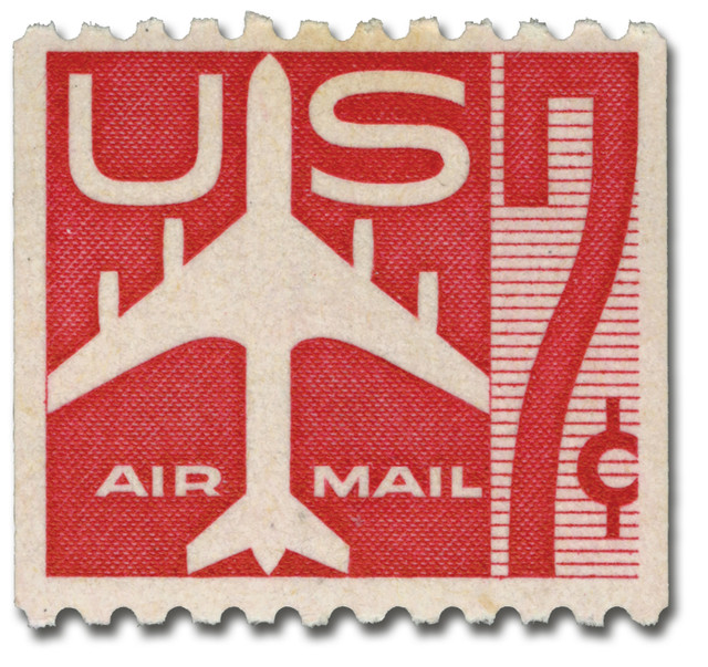 #C61
1960 7c Jet Airliner, Carmine, Perf. 10 Horizontally