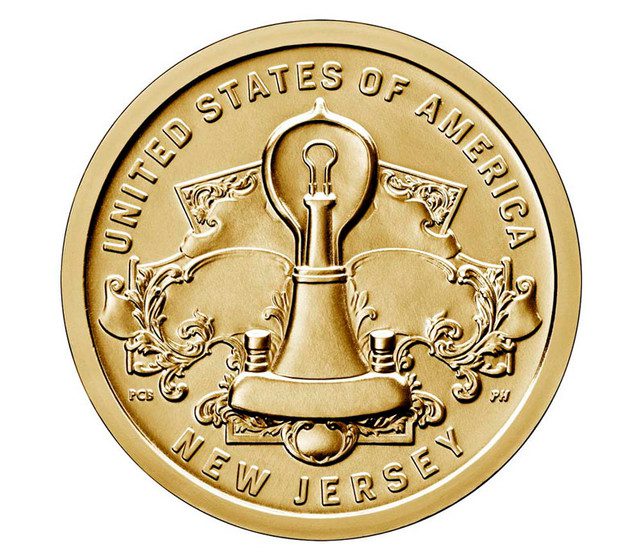#CAI008 - 2019 American Innovation State Dollar, Electric Light Bulb, New Jersey, Philadelphia Mint