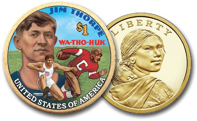 #CC13 - Native American "Jim Thorpe", 2018 US Sacagawea Dollar
