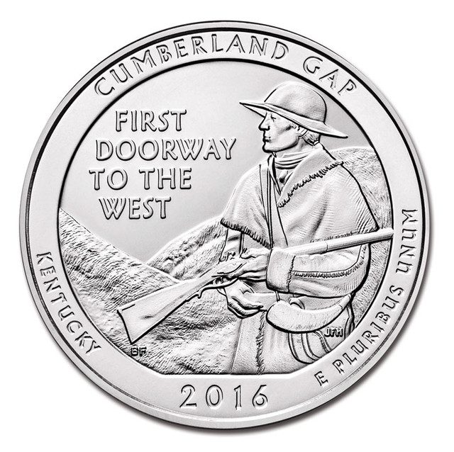 #CNKYCG25D - 2016 Cumberland Gap National Forest D Mint Quarter