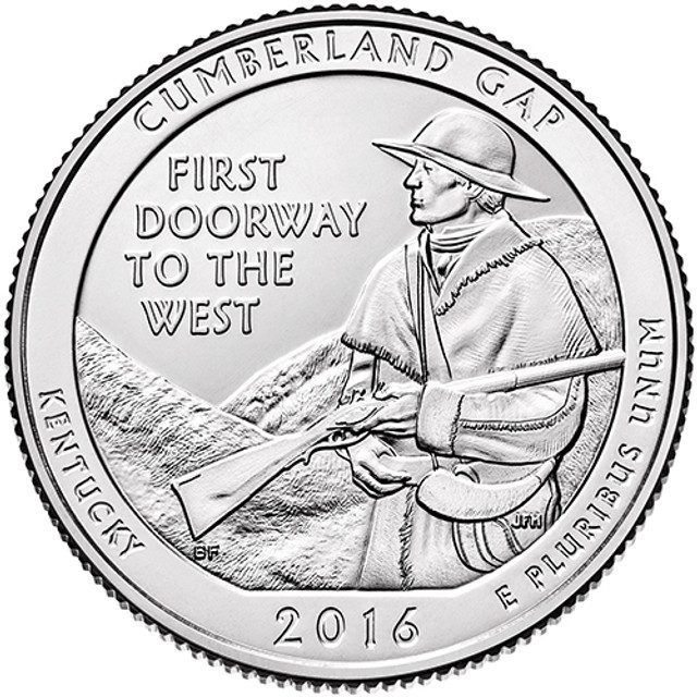 #CNKYCG25P - 2016 Cumberland Gap National Forest P Mint Quarter