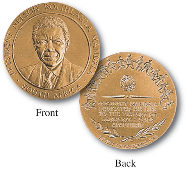 #CNM11450 - Nelson Mandela 1.5" Bronze Medal