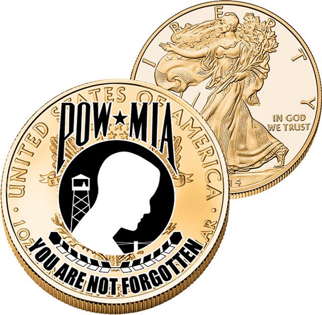 #CNSSECOL2 - $1 POW/MIA Gold-Plated US Silver Eagle