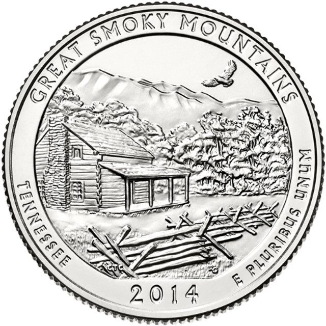 #CNTNSM25P - 2014 Great Smokey Mt. National Park Quarter, P Mint