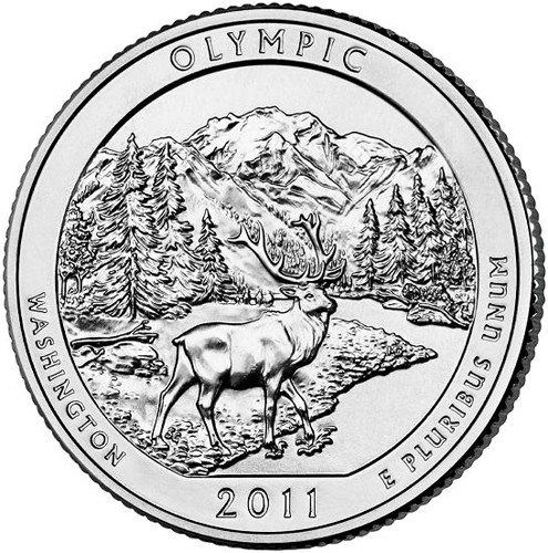 #CNWAOL25D
2011 Olympic National Park Quarter, D Mint