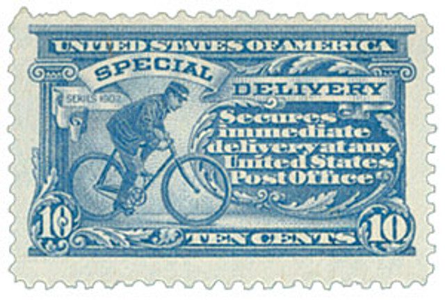 #E11 - 1917 10c Special Delivery - Bicycle Messenger, unwatermarked, perf 11