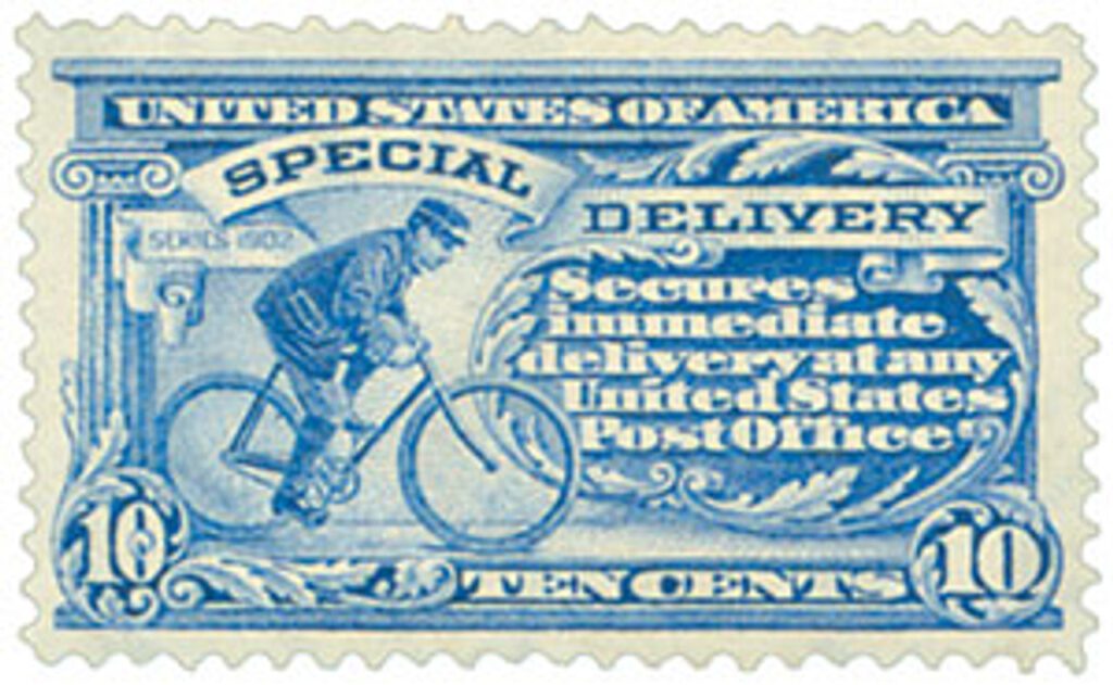#E6 - 1902 10c Special Delivery Stamp with DL watermark, ultramarine