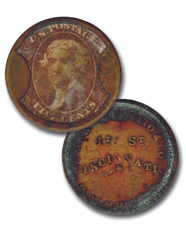 #EP162 - 1862 5c John Shillito & Co., Cincinnati, Encased Postage