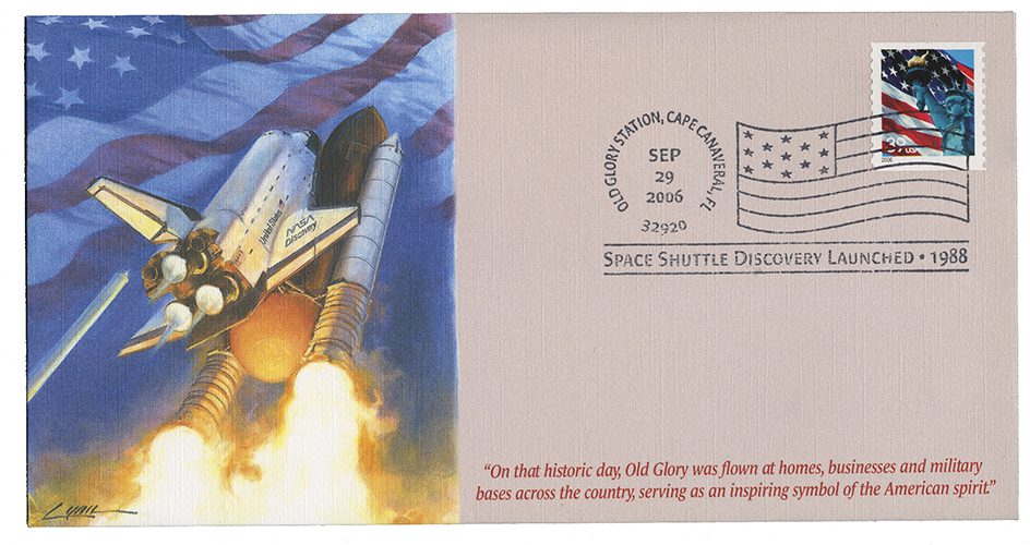 First Launch of Space Shuttle Discovery | Mystic Stamp Discovery