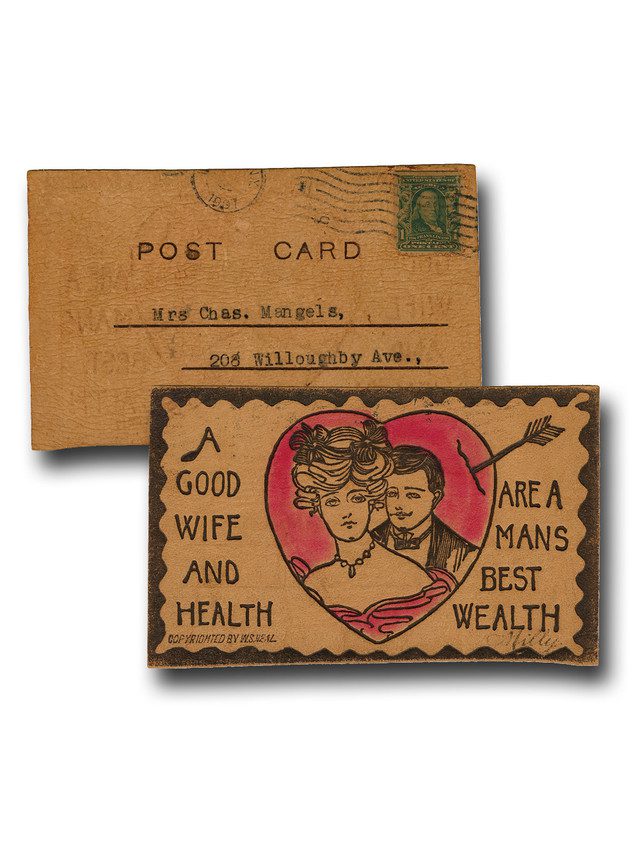 #M12297 - 1905-07 Vintage Leather Postcard