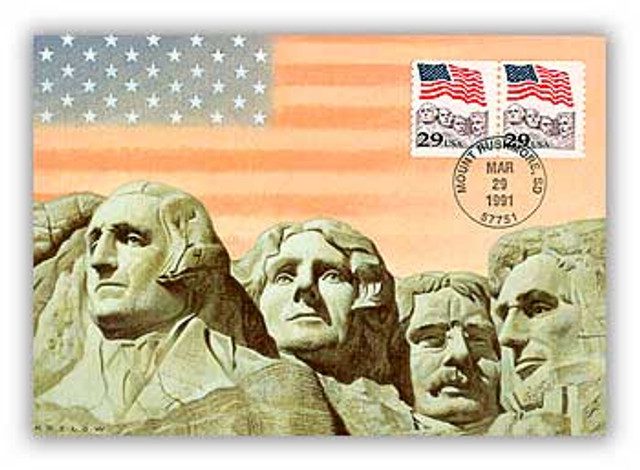 #M91-13 - 1991 29c Flag over Mt. Rushmore coil MCC