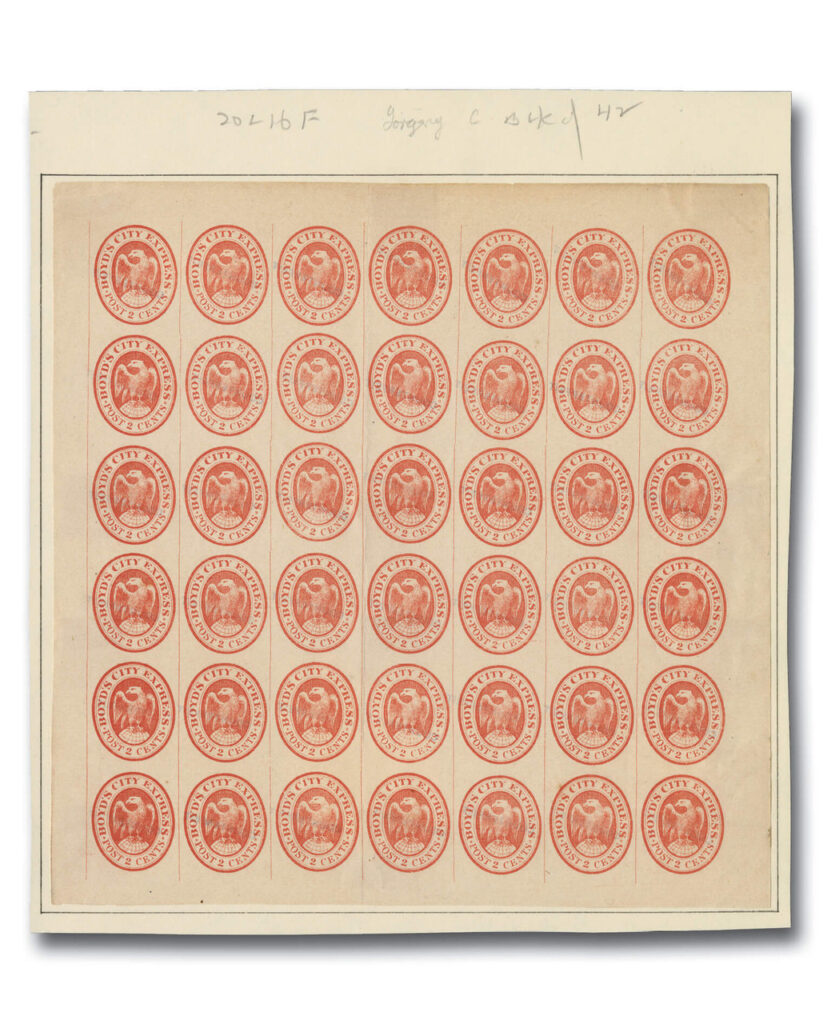 #MA2106
1861 2c Scott #20L16 Forgery - Boyd's City Express