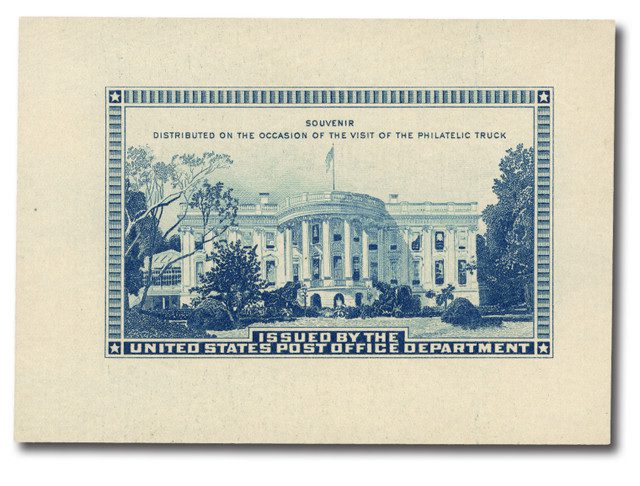 #MUS112 - 1939 Philatelic Truck Souvenir Sheet