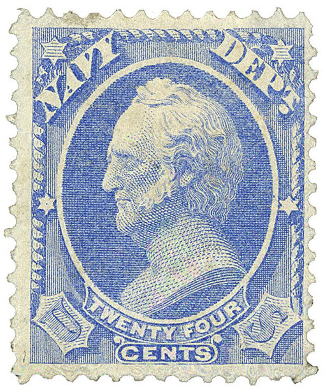 #O43 - 1873 24c Ultra, Navy Department, Scott, Hard Paper