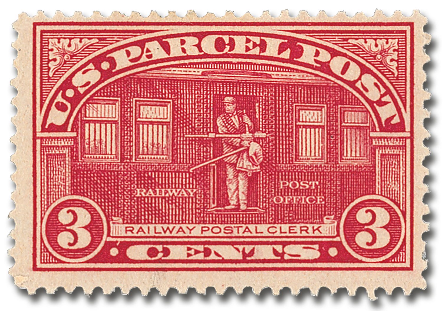 #Q3
1913 3c Parcel Post, Railway Postal Clerk