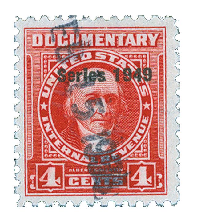 #R514 - 1949 4c U.S. Internal Revenue Stamp, Carmine