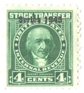 #RD188 - 1945 4c Stock Transfer Stamp, Bright Green