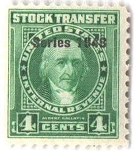 #RD263 - 1948 4c Stock Transfer Stamp, Bright Green