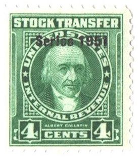 #RD341 - 1951 4c Stock Transfer Stamp, Bright Green