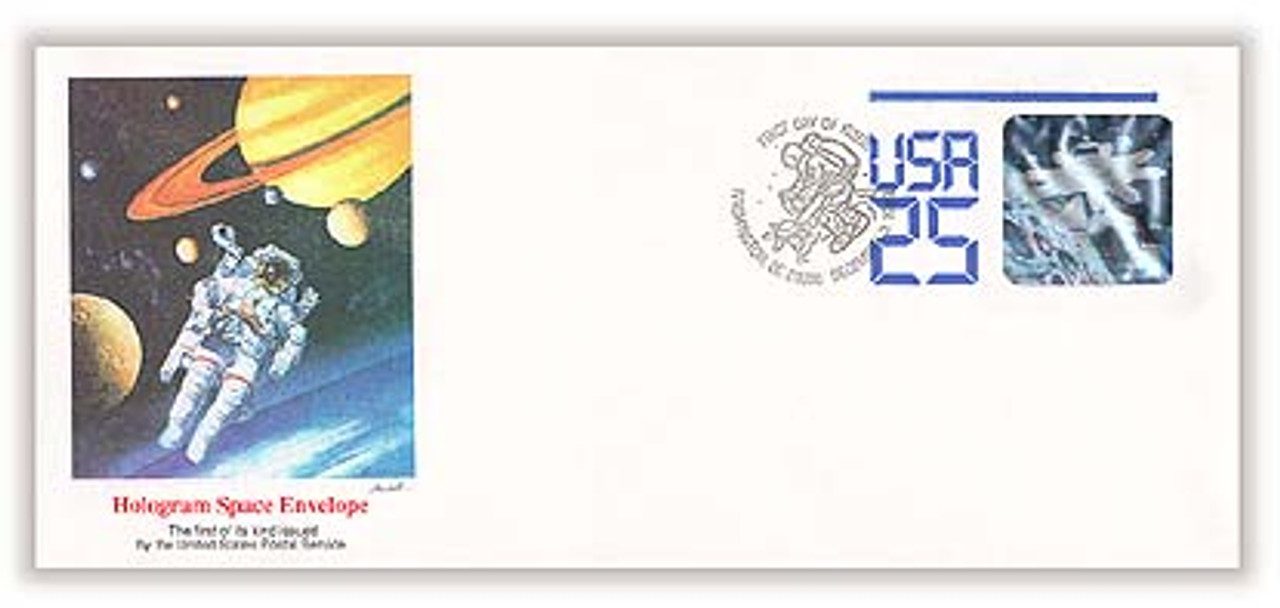 #U617 - 1989 25c Stamped Envelopes and Wrappers - Space Station Hologram