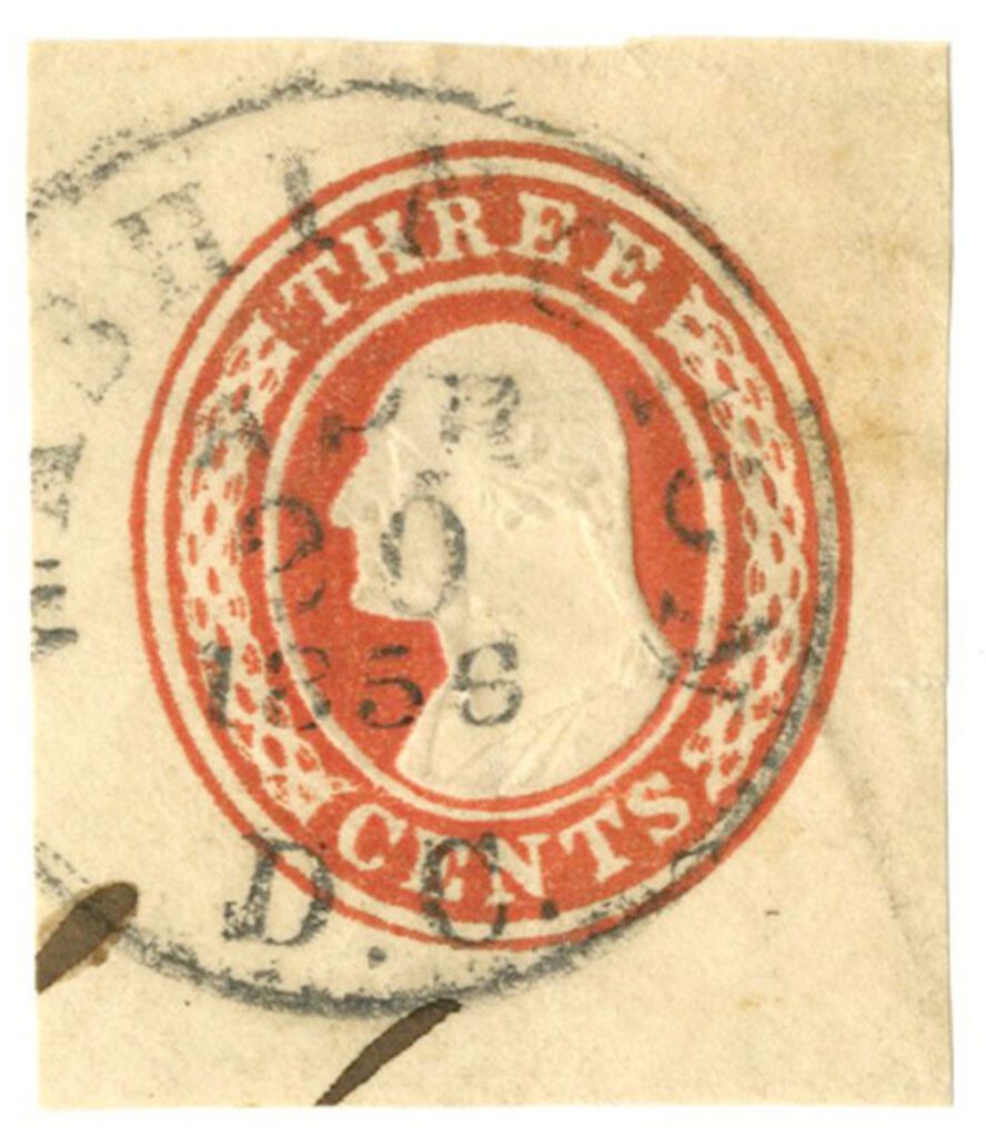 #U9 - 1853-55 3c Red, Stamped Envelope