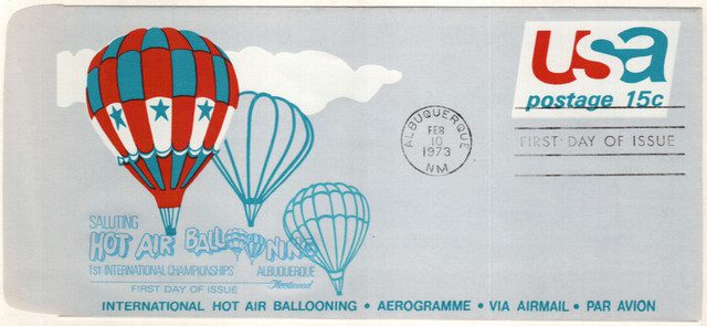 #UC46 - 1973 15c Air Post Envelope Hot Air Ballooning