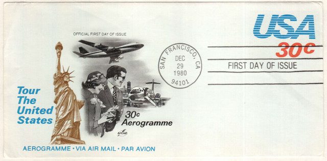 #UC54
1981 30c Air Post Envelope,Tour the United States