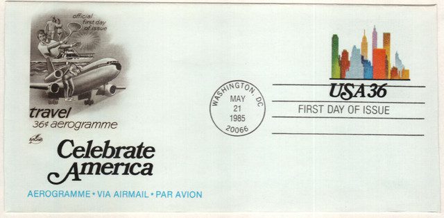 #UC59
1985 36c Air Post Envelope,Travel