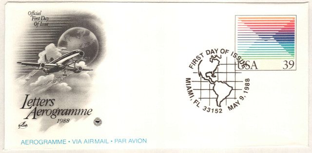 #UC61
1988 39c Air Post Envelope, multi